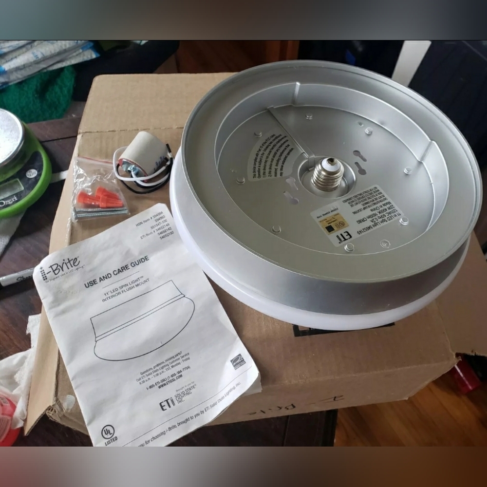 ETI I-Brite 11" Spin Light Easy Install LED Flush Mount Half Dome Ceiling Light